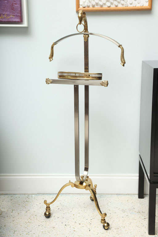 Maison Jansen Steel and Brass Valet