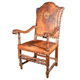 18th Century Italian Walnut State Chair