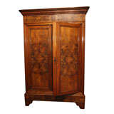 Antique A Louis Philippe style burl walnut double door armoire