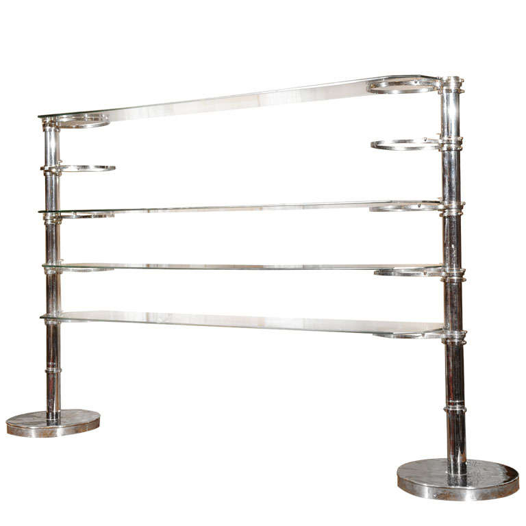 Glass and Chrome Art Deco Store Display For Sale