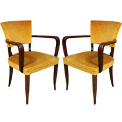 Pair of Art Deco, Mahogany Chairs