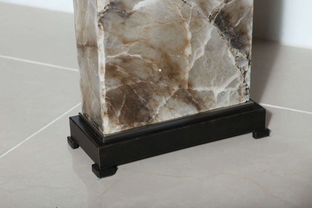 Pair of Onyx Lamps on Bronzed Bases 5