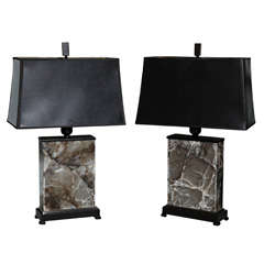 Pair of Onyx Lamps on Bronzed Bases 7