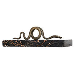 A Bronze Snake Mounted on a Marble Base, Italy