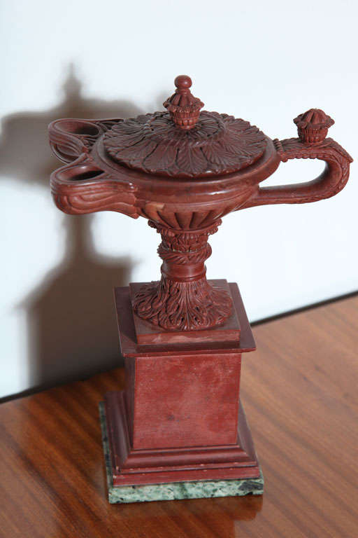 A Fine Rosso Antico Grand Tour Oil Lamp, Italy 6