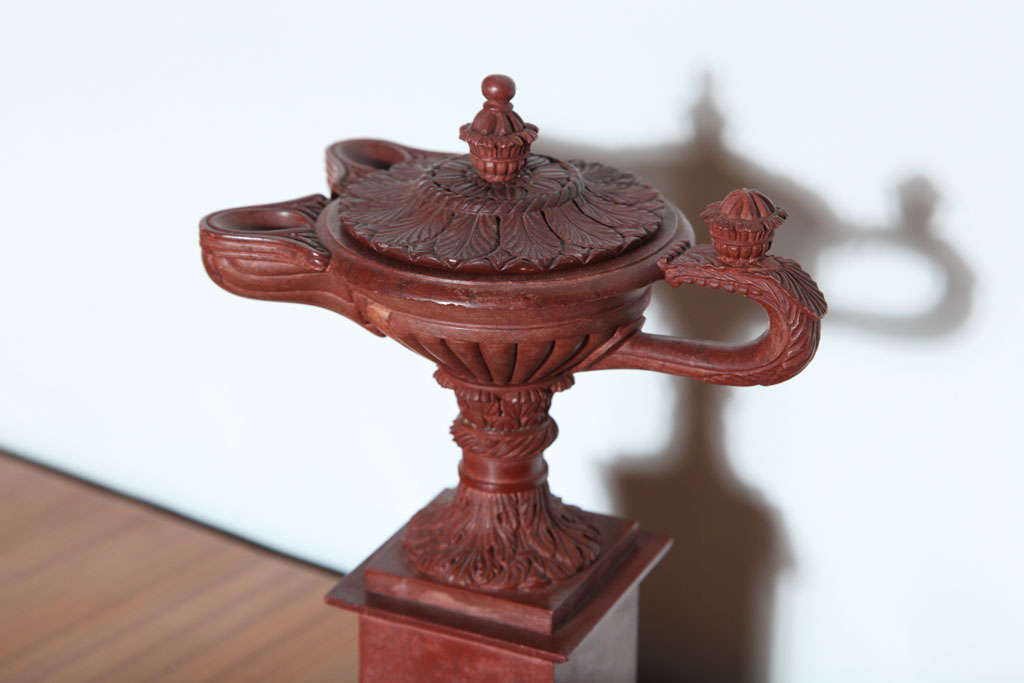 A Fine Rosso Antico Grand Tour Oil Lamp, Italy 4