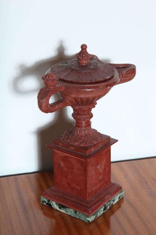 A Fine Rosso Antico Grand Tour Oil Lamp, Italy 5