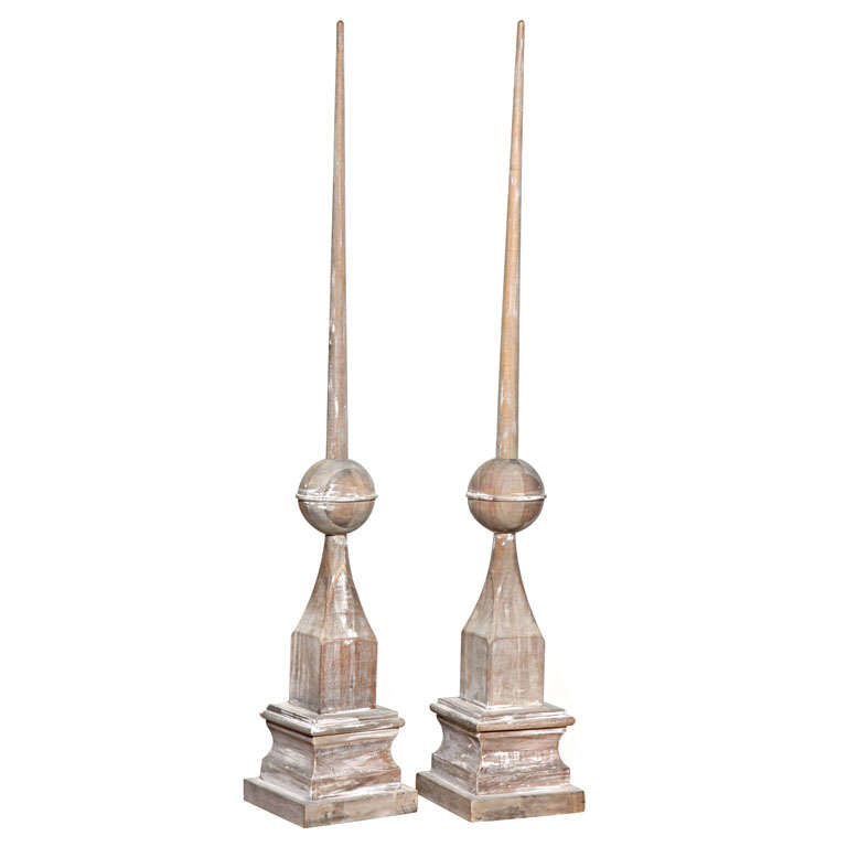 Pair of Wood Architectural Elements For Sale