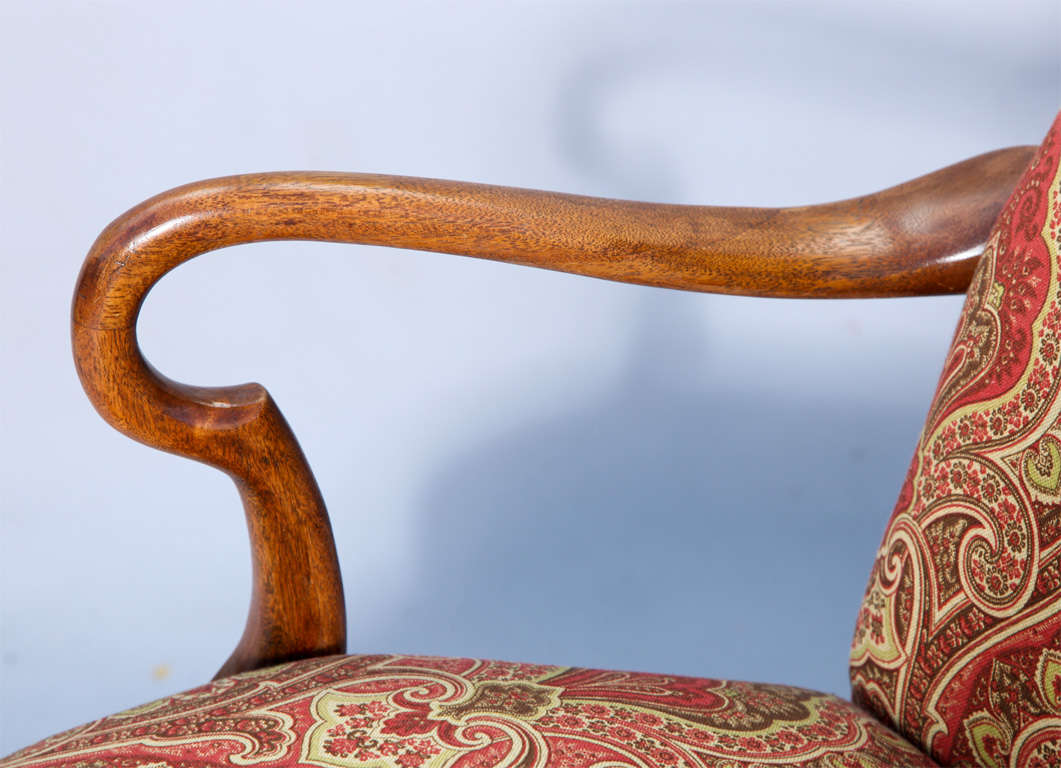 Pair of Carved Mahogany 19c. English Armchairs 4
