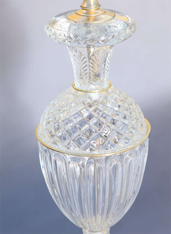 Mid-20th Century Pair of Glass Urn-Shaped Lamps For Sale