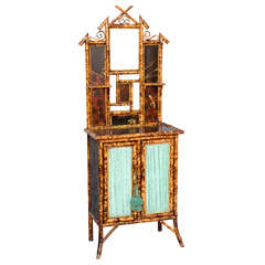 Antique Victorian Burnt Bamboo Cabinet