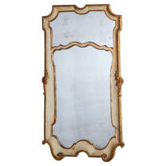 Painted and Parcel Gilt Italian Mirror