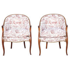 Pair of Antique Mahogany Bergere Chairs