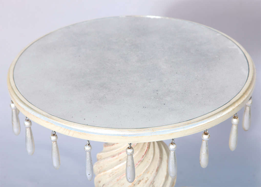 18c. Carved Elephant Accent Table with Later Mirrored Top 1