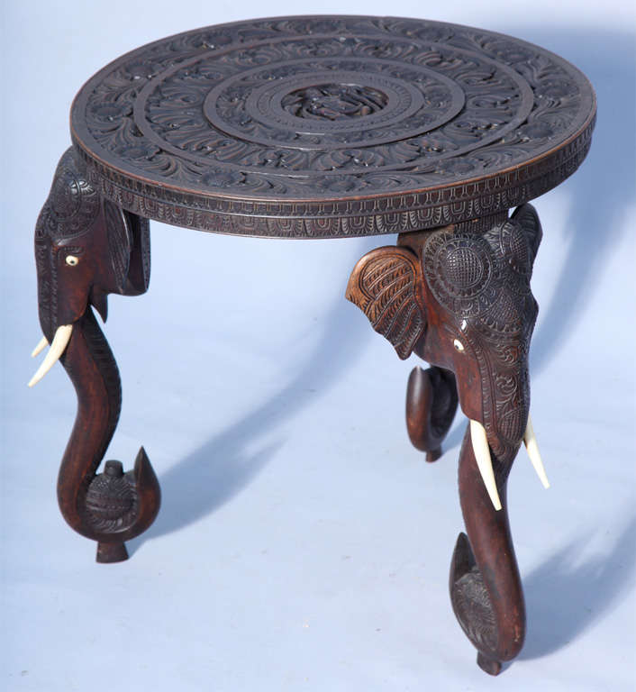 Anglo Indian Elephant Accent Table at 1stDibs