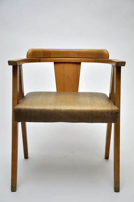 SINGLE ALLAN GOULD COMPASS CHAIR CIRCA THE 1950S.  CHAIR HAS BEEN RESTORED.