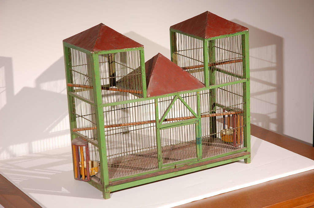 French Bird Cage-Painted Antique 4