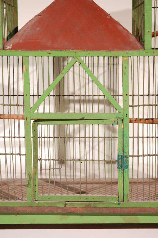 French Bird Cage-Painted Antique In Good Condition In Van Nuys, CA
