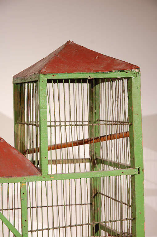 19th Century French Bird Cage-Painted Antique