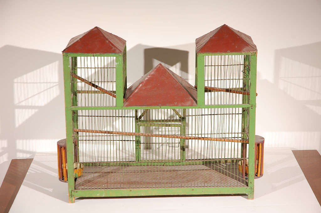 French Bird Cage-Painted Antique 3