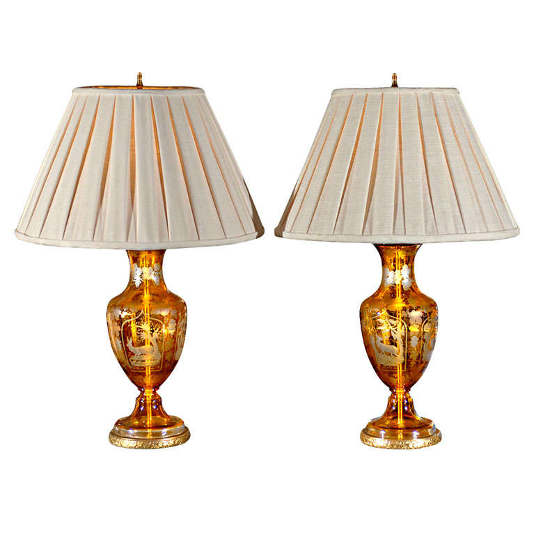 Bohemian Vases as Lamps For Sale