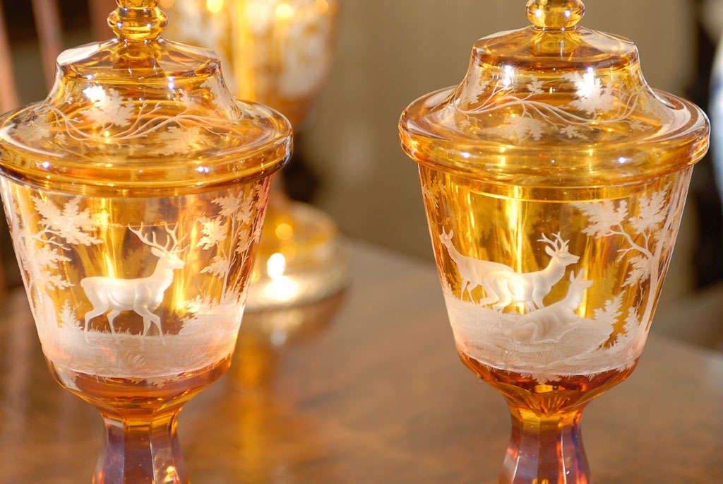 Glass Amber Vases For Sale 3