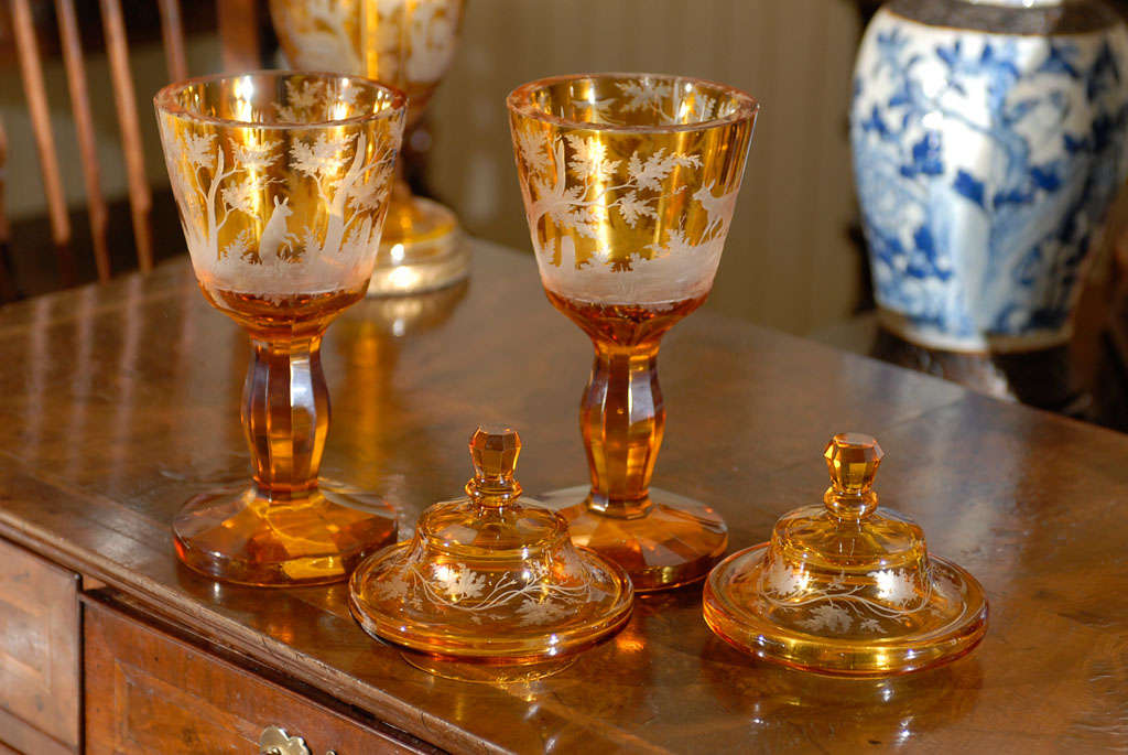 Glass Amber Vases For Sale 1