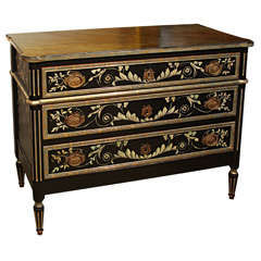 painted Italian commode with faux marble top