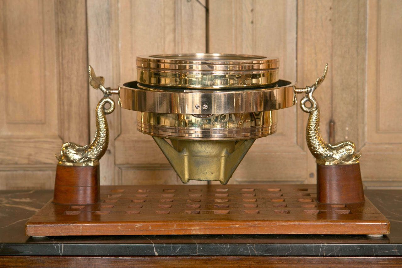 19th c Antique Brass Deck Compass