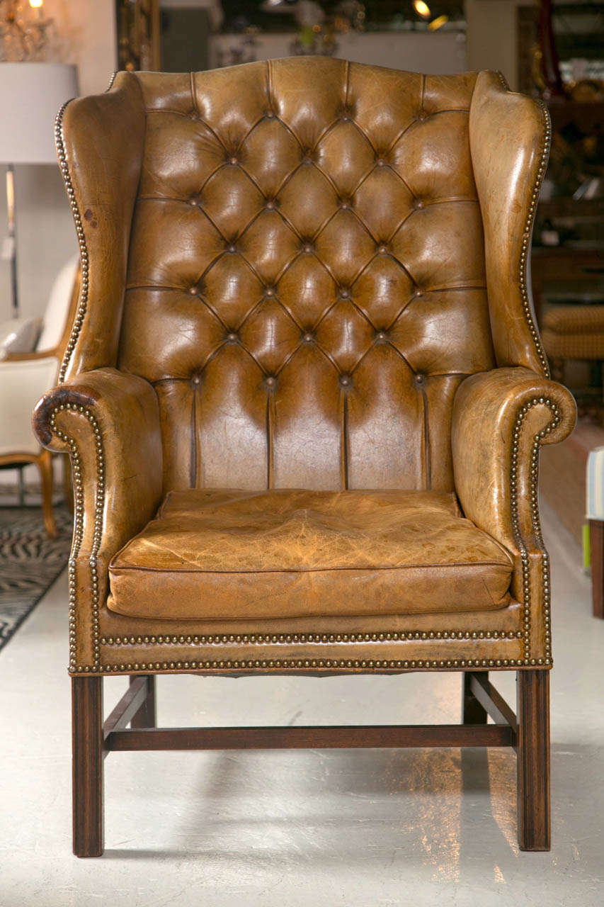1920's Leather Wingback Chair 3