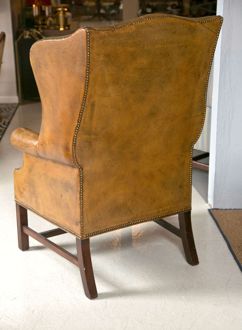 1920's Leather Wingback Chair 2