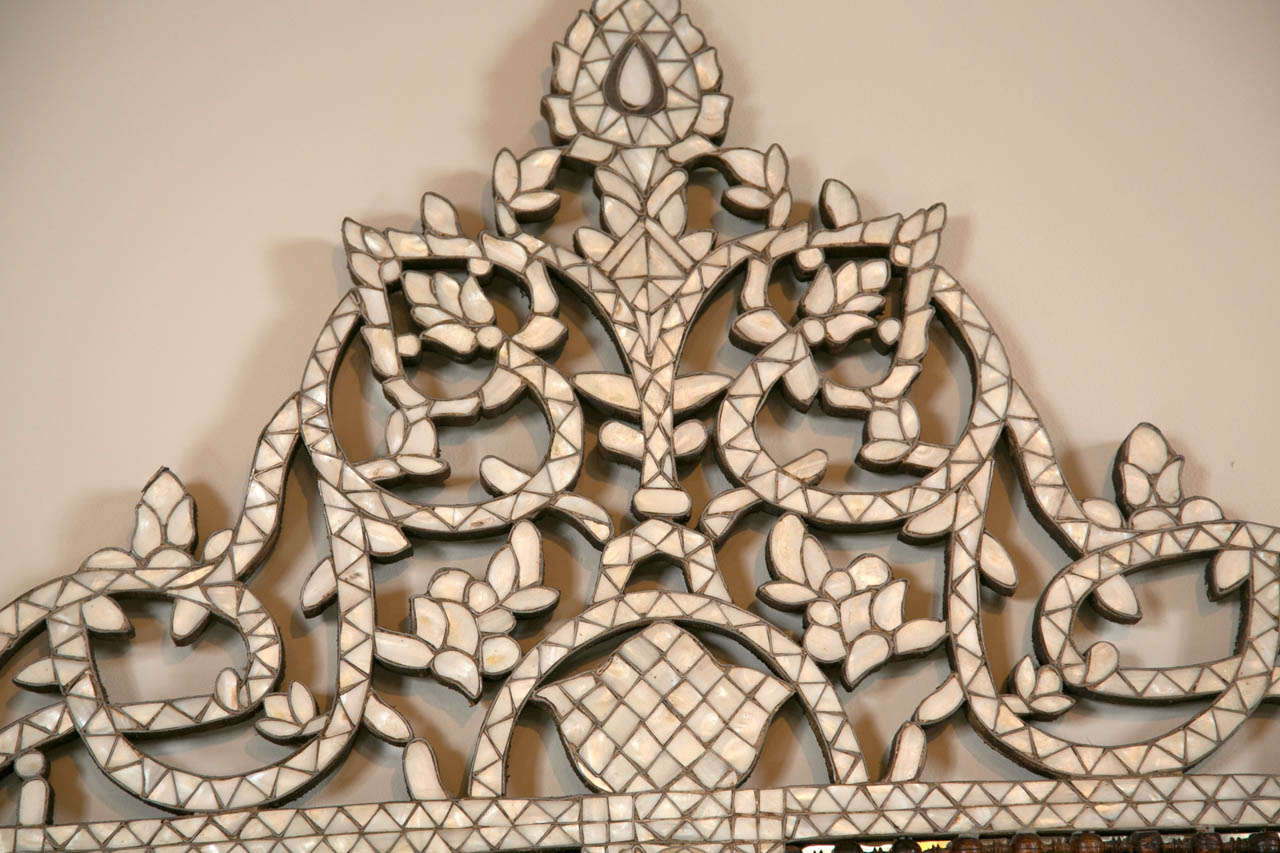Syrian 1920's Mother of Pearl and Bone Inlay Mirror 6