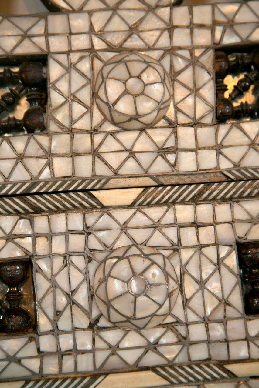 Syrian 1920's Mother of Pearl and Bone Inlay Mirror 3