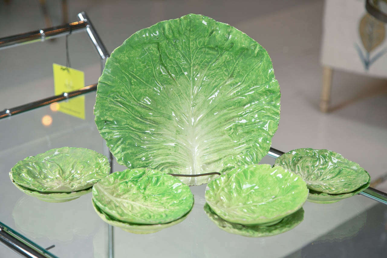 Nine piece set of Napoli cabbage plates and bowl