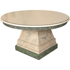 Round Pedestal Table with Faux Paint from the Villa Florentine Estate Sale