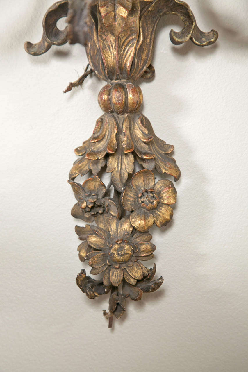 19th Century Set of Four 19th C Continental Carved Wood Sconces