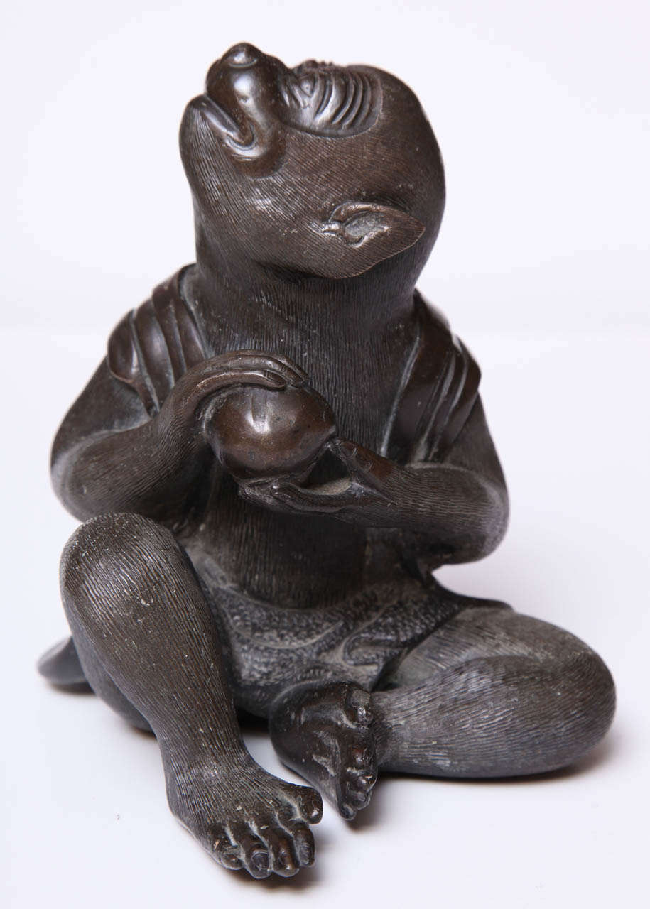 19th Century Japanese Bronze Monkey, Meiji period