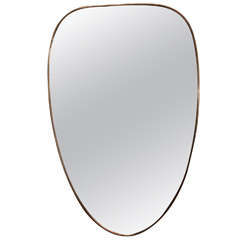 1950's Oval Italian Brass Mirror