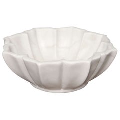 Carved Marble Petal Bowl