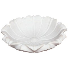 Carved Marble Lotus Bowl