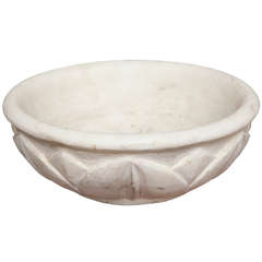 Carved White Marble Bowl