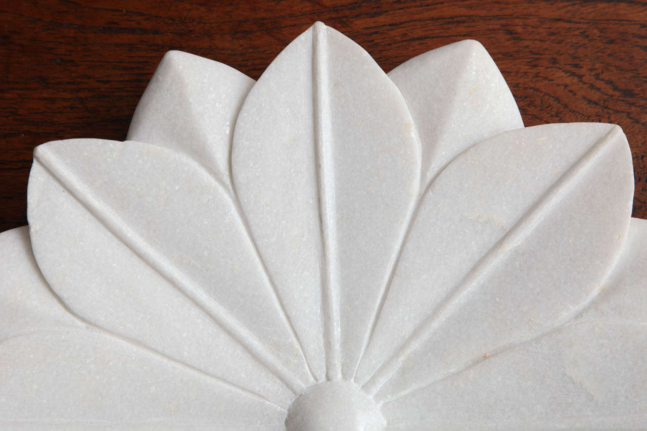 Anglo-Indian Marble Lotus Plate, Contemporary