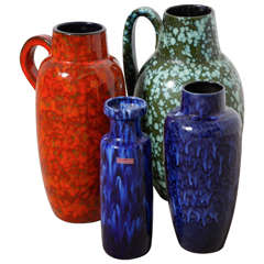 Group of Large Ceramic Vases Designed by Scheurich WG