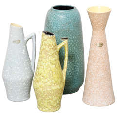 Set of Modernist Scheurich, West Germany Ceramic Vases