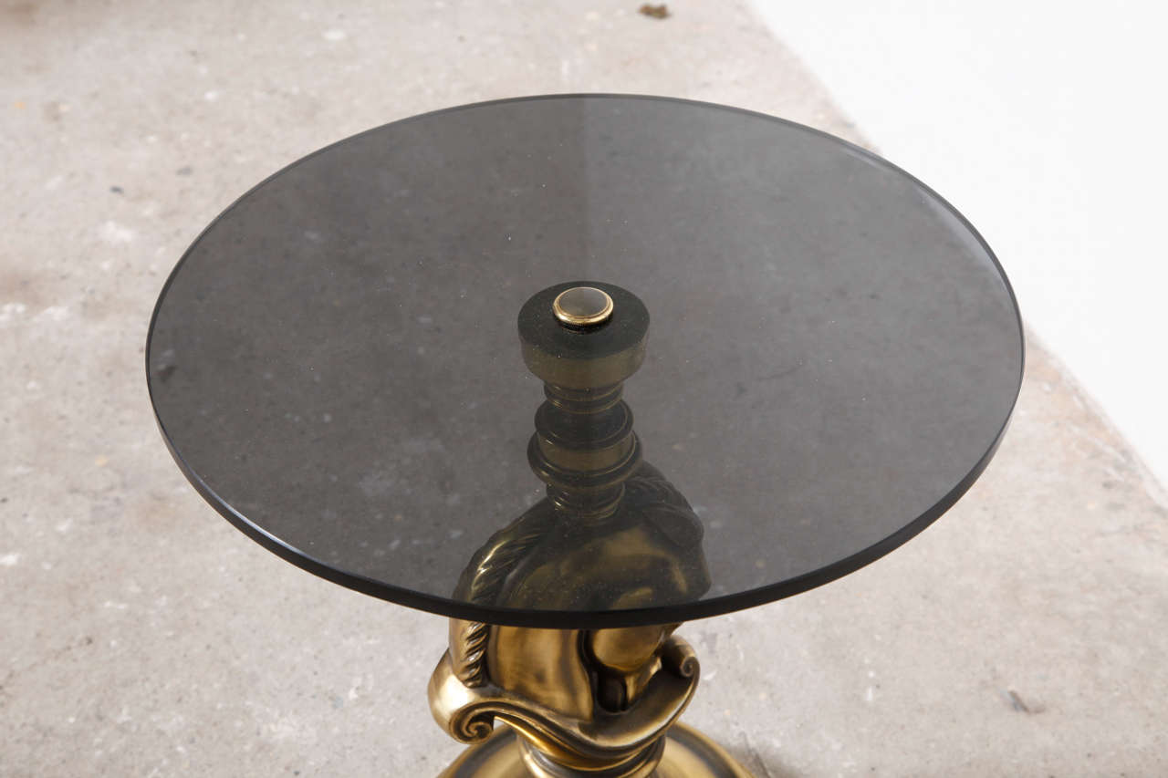 Late 20th Century Bronze Horse Head Side Table