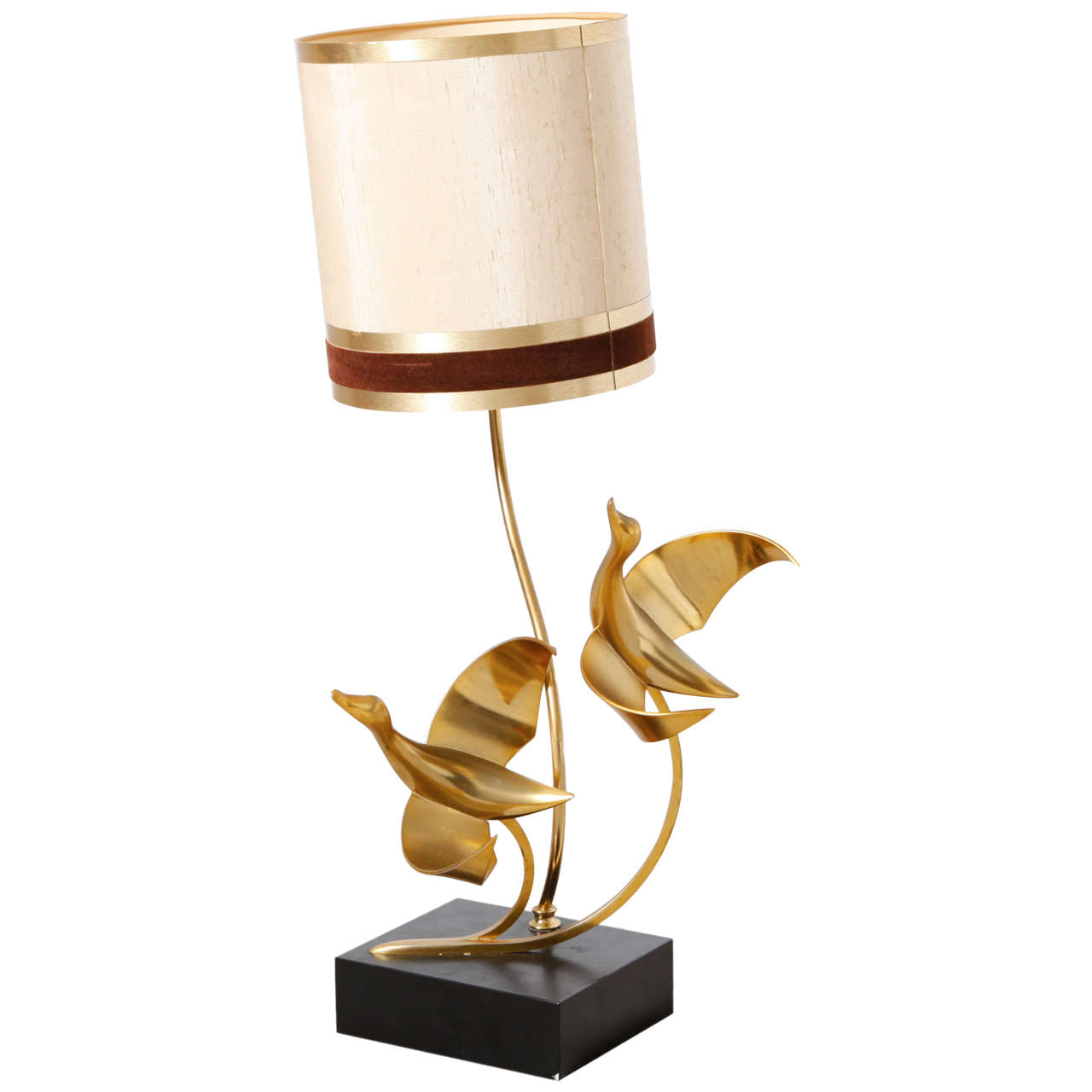 Flying Birds Brass Table Lamp For Sale at 1stdibs