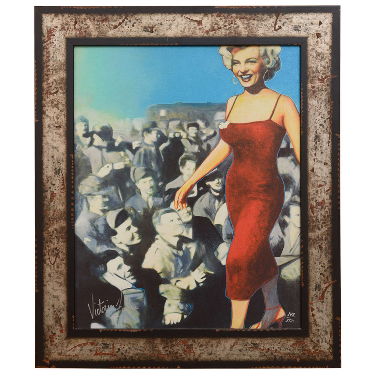"Marilyn and the Troops" mixed media by Victoria Fuller, 2005