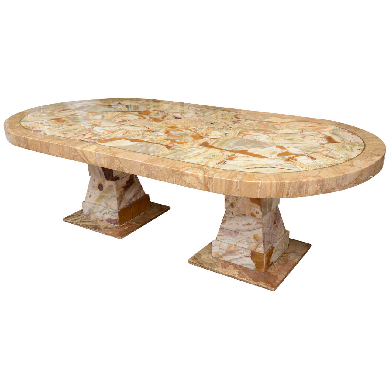 Onyx Racetrack Shaped Dining Table at 1stDibs