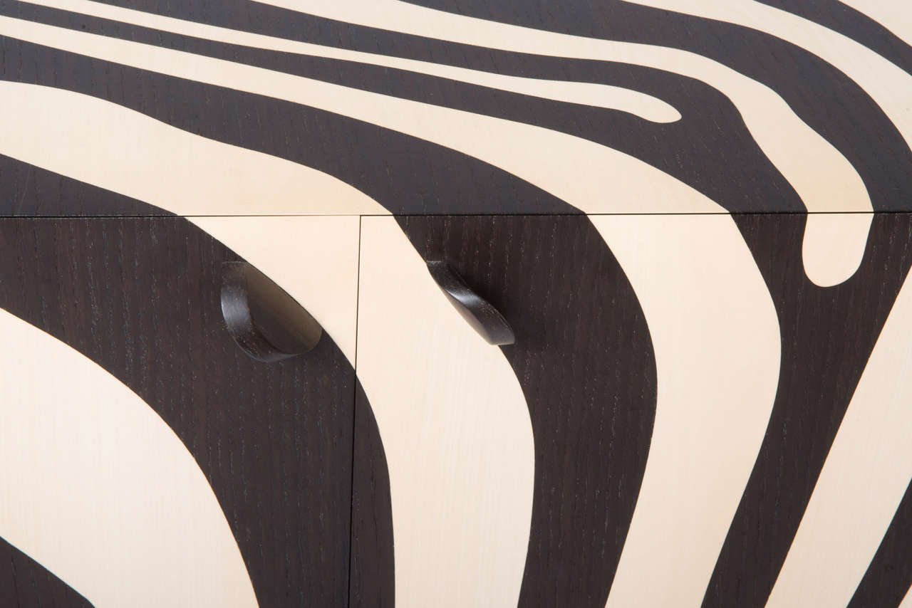 John Makepeace pair of marquetry “Zebra” cabinets, England 2010 2