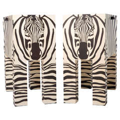 John Makepeace pair of marquetry “Zebra” cabinets, England 2010